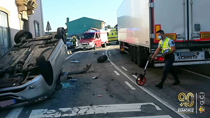 Colisão rodoviária seguida de capotamento fez uma vítima Colisão rodoviária seguida de capotamento fez uma vítima